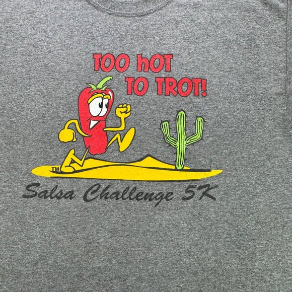 Salsa Challenge 5K Shirt Mens L Gray Arizona Hemophilia Assoc Short Sleeve - Picture 3 of 6